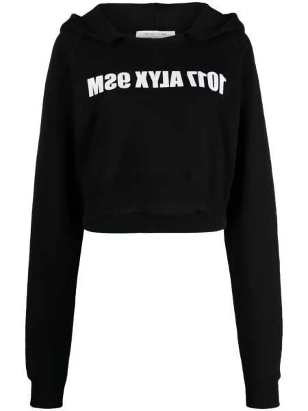 Bluza z kapturem 1017 Alyx 9sm z nadrukiem o krotszym kroju czarna