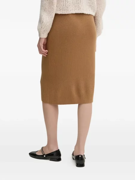 Fustă midi Sisley tricotate maro