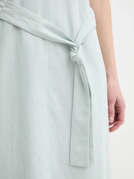 Calvin Klein nyári ruha lenvászonnal zöld
