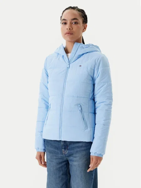 Tommy Jeans Geacă celest albastru