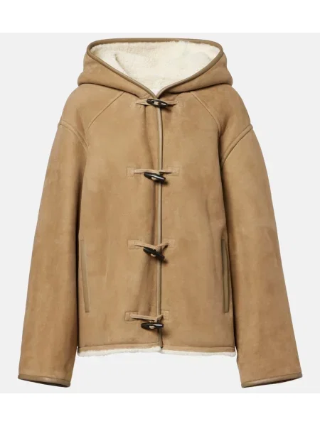 Kurtka skórzana Yves Salomon dwustronna beżowa