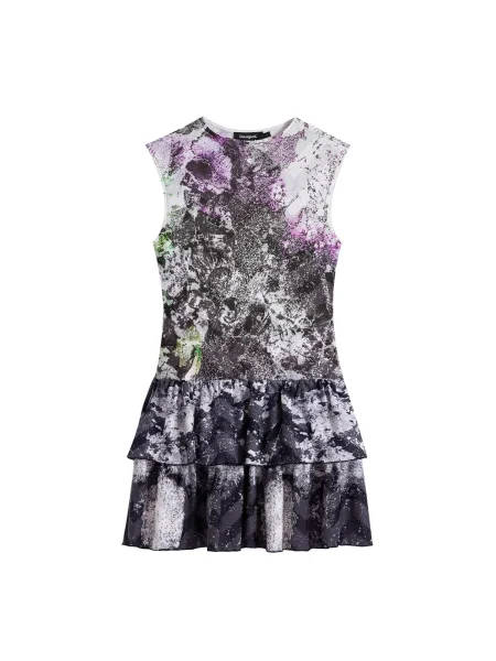 Desigual Rochie mov închis / negru alb