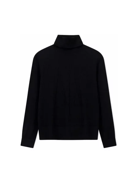 Sweter z golfem Armani Exchange wełniany do golfa czarny