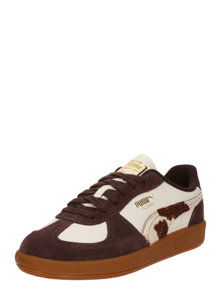 Sneakerși Puma din piele cu imprimeu animal print alb