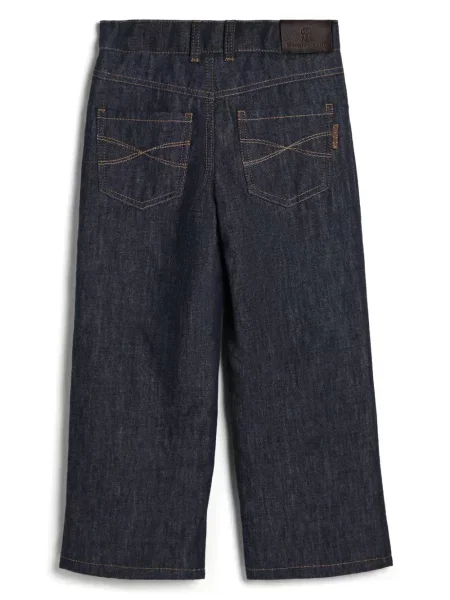 Jeansy straight leg dziecięce Brunello Cucinelli niebieskie
