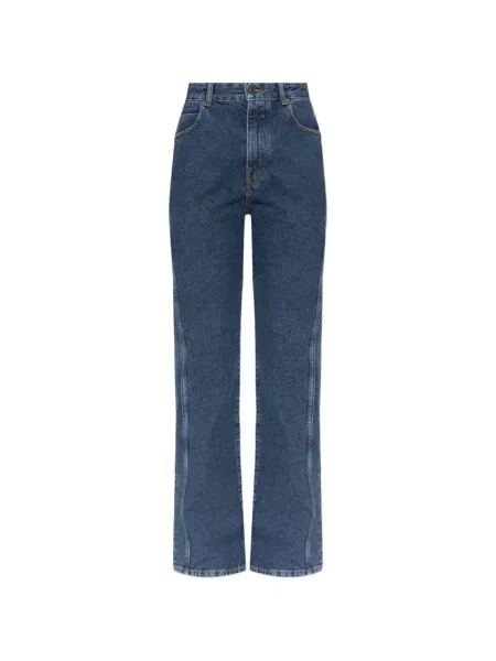 Blugi drepți Balmain cu broderie albastru