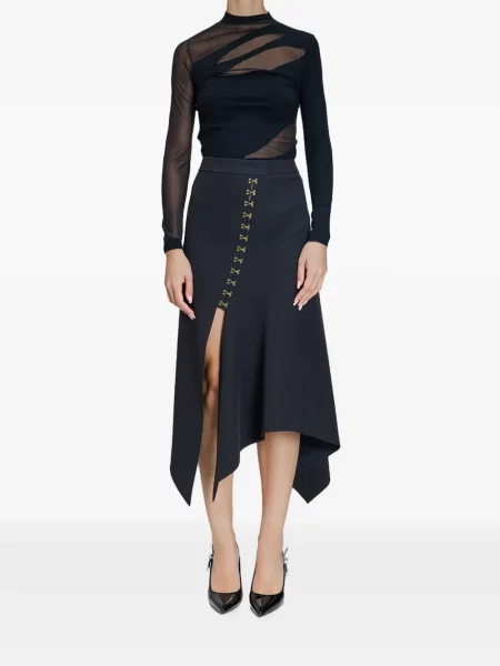 Fustă midi Just Cavalli asimetrică negru