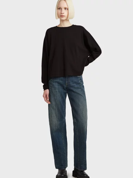 Лонгслів G-star Raw а-силуету чорний