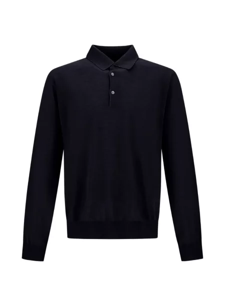 Lung tricou polo Herno albastru