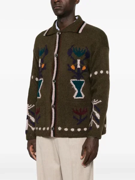 Cardigan Baziszt tricotate verde