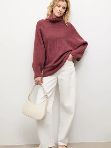 Светр з кашеміром Answear.LAB гольф бордовий