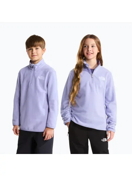 Gyerek polár pulóver The North Face Teen Glacier Zip pale plum. Méret: lila