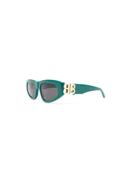 Lniane okulary przeciwsłoneczne Balenciaga Dynasty zielone