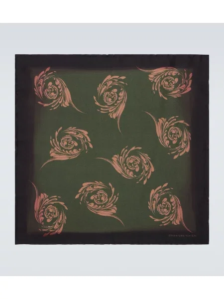 Cravată Dries Van Noten de mătase cu imagine albastru