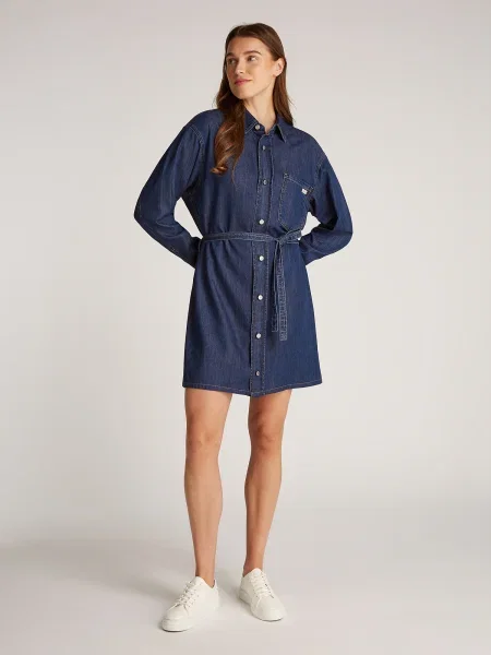 Calvin Klein Jeans Rochie de blugi Bleumarin Regular Fit albastru