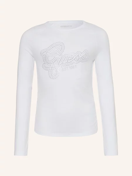 GUESS JEANS triko s dlouhým rukávem pro dívky bílé