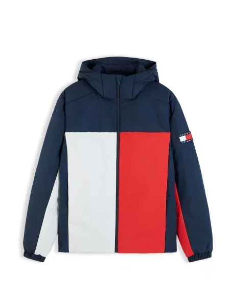 Tommy Jeans Geacă de primăvară-toamnă albastru marin / roșu alb