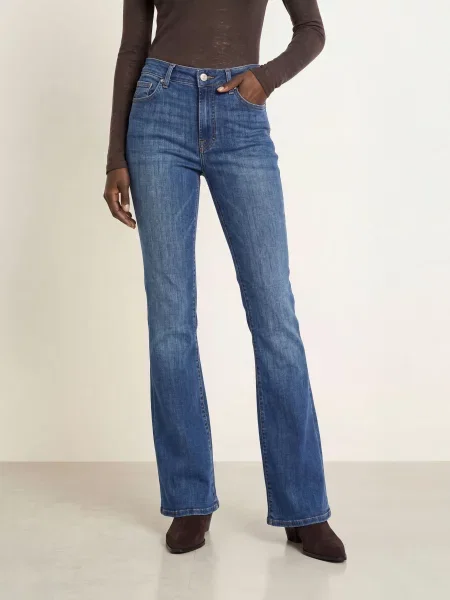 7 For All Mankind Flared Džíny The Leggy Bootcut mid blue modré