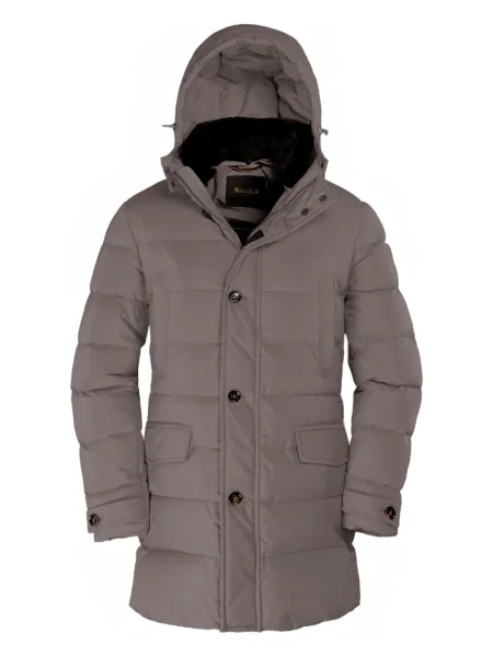 Palton Moorer cu glugă maro