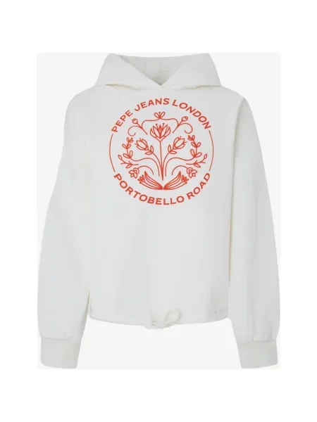 Bluza z kapturem Pepe Jeans Haria biało-czerwona XS biała