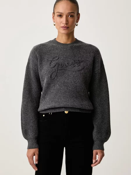 Guess pulover pentru femei cu amestec de lână FAITH gri