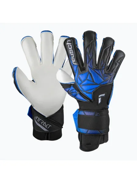 Reusch Attrakt RE:GRIP вратарски ръкавици черно/електрическо синьо черно