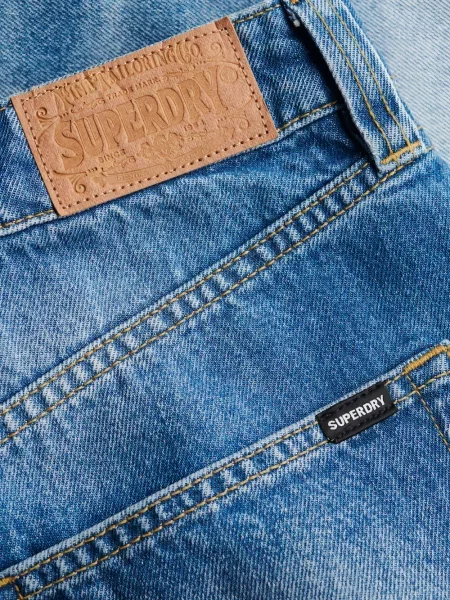 Pantaloni scurți din denim Superdry albastru