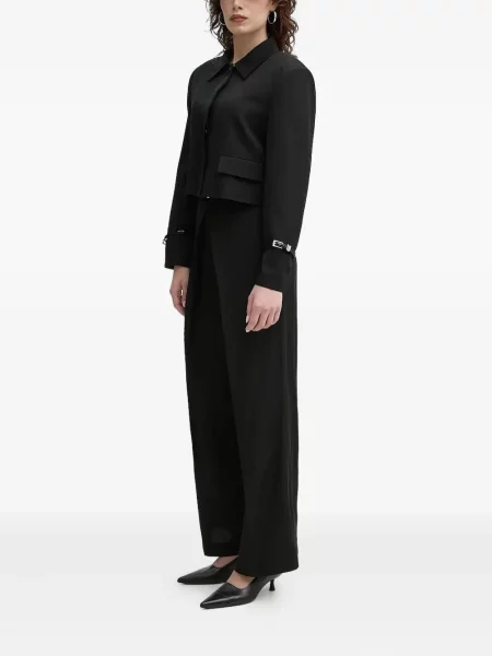 Pantaloni Isabelle Blanche cu cataramă plisate negru