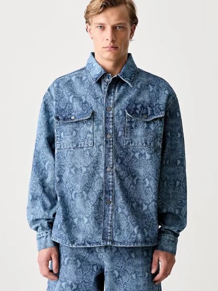 Daily Paper cămașă din denim pentru bărbați