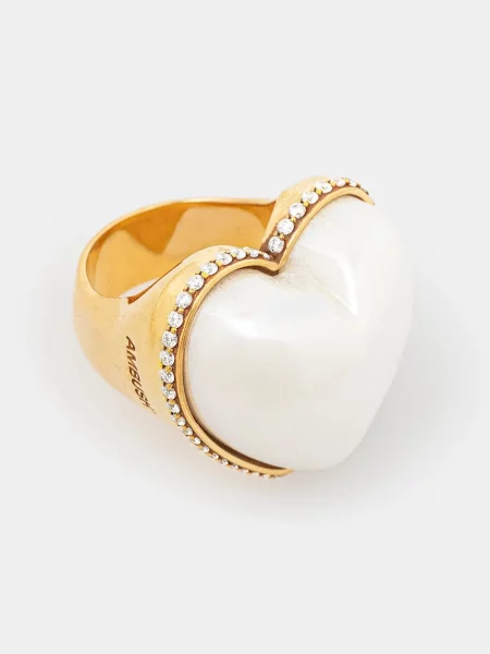 Stříbrný prsten AMBUSH Large Pearl Heart Ring