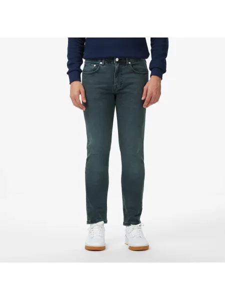 Lacoste Spodnie Jeansowe O Dopasowanym Kroju granatowe