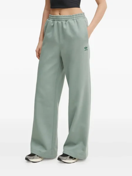 Pantaloni palazzo Adidas cu dungi plisat cu imagine albastru
