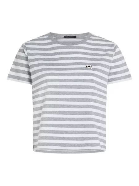 Tricou Karl Lagerfeld cu dungi gri