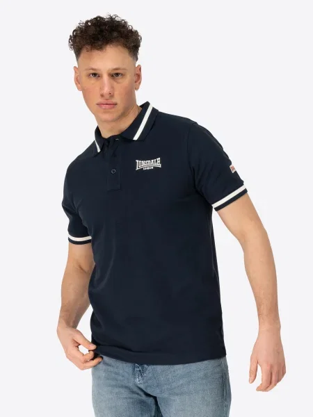 LONSDALE Tricou Causton ecru / bleumarin