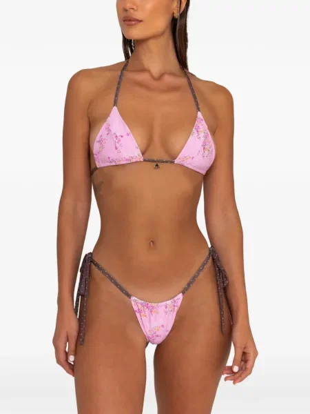 Gėlėtas bikini Fae Swim grįžtamasis rožinė