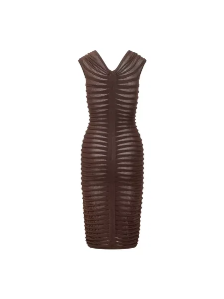 Sukienka midi Elisabetta Franchi brązowa
