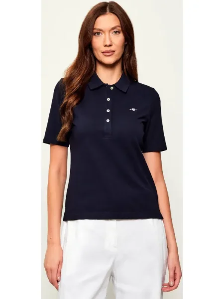 Gant Tricou polo Shield Bleumarin
