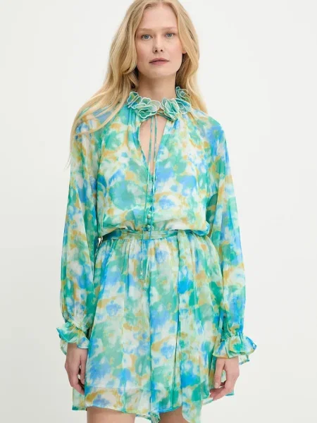 Answear Lab sukienka mini rozkloszowana zielony