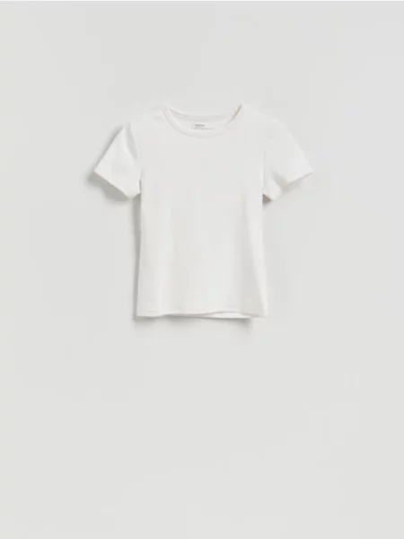 Reserved Tricou slim fit cu adaos de modal alb