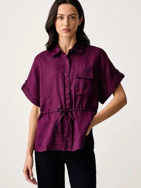 United Colors of Benetton cămașă pentru femei din in violet