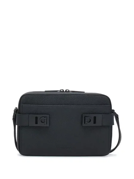 Geantă Ferragamo din piele cu cataramă negru