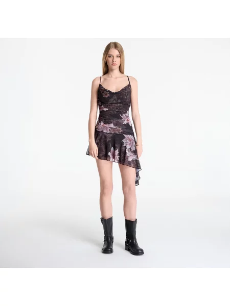 Мрежеста мини рокля Allsaints черно