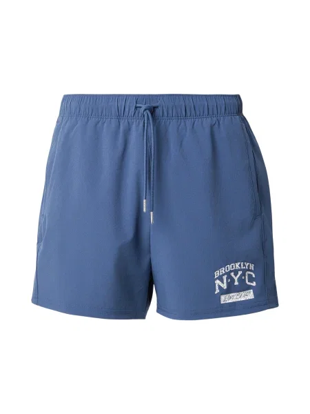 Abercrombie & Fitch Pantaloni sport albastru gențiană / murdar alb