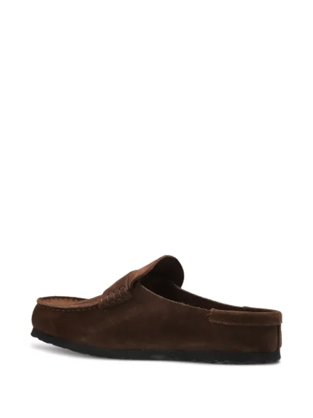 Papuci tip mules Birkenstock din piele de căprioară maro