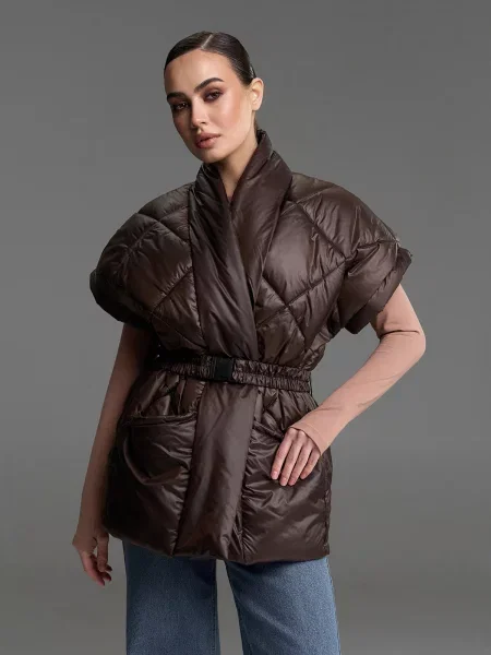 Утеплений жилет ISSA Plus темно-коричневий коричневий