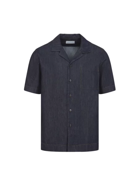 Koszula z krótkim rękawem Dries Van Noten niebieska