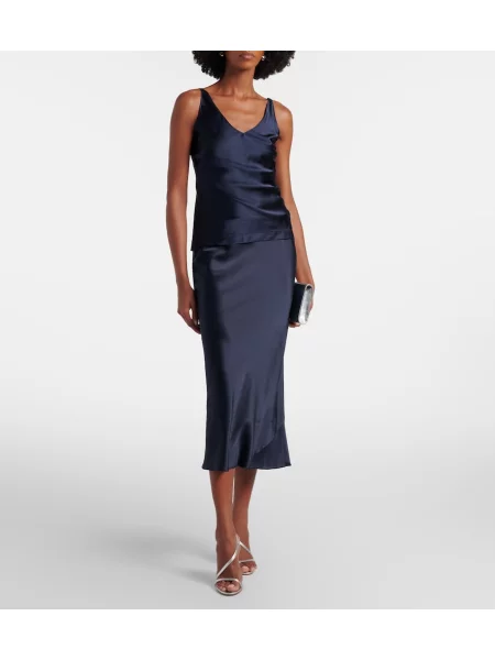 Top Dorothee Schumacher din satin albastru