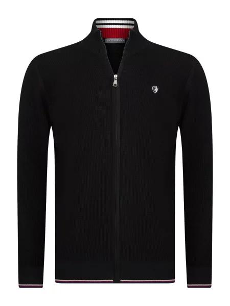 Jacey Quinn Geacă tricotată roșu carmin / negru alb