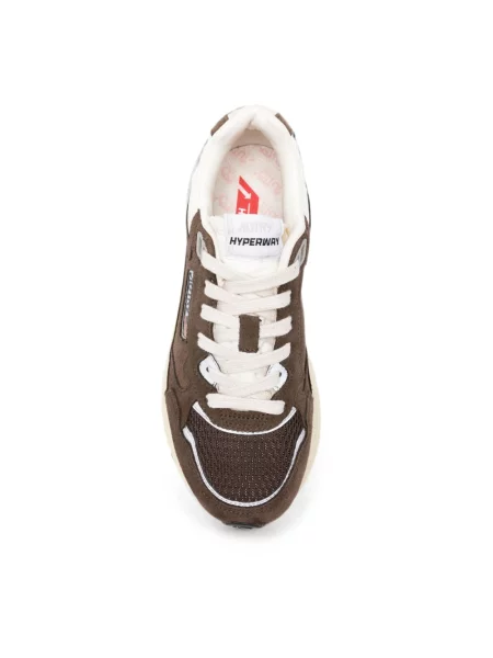 Sneakersy Autry zamszowe z siateczki brązowe