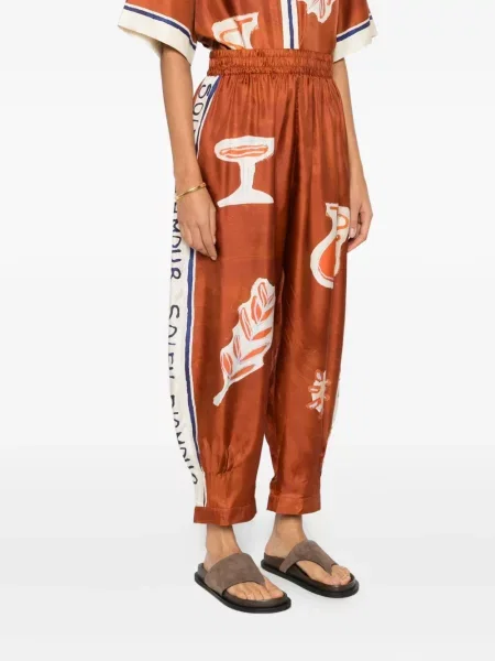 Pantaloni Alemais cu imagine maro